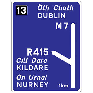Advance direction sign