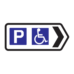 Car park with facilities for disabled person
