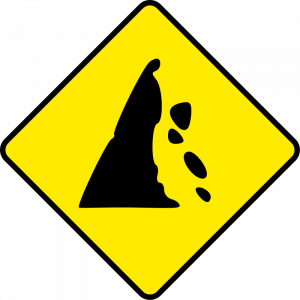 Danger of falling rocks