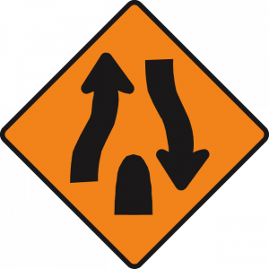 End of central reserve or obstruction
