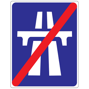 End of motorway