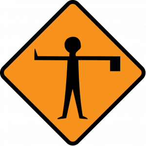 Flagman ahead
