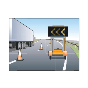 Mobile VMS displaying chevrons