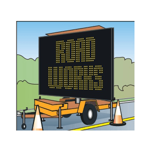 Mobile VMS displaying text message