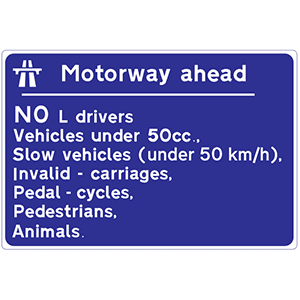 Motorway ahead