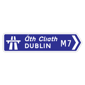 Motorway direction sign