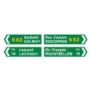 National road direction signs