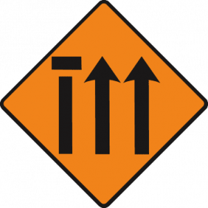 Nearside lane (of three) closed