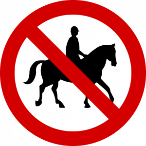 No ridden or accompanied horses