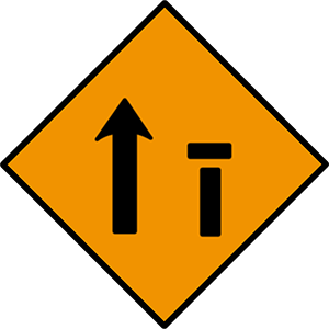 Offside lane (of two) closed