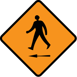 Pedestrian cross to left