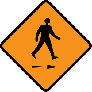 Pedestrian cross to right