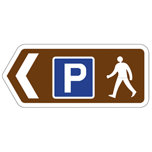 Pedestrian sign to a car park