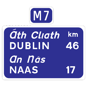 Route confirmatory sign for M7