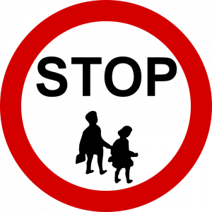 School wardens stop sign
