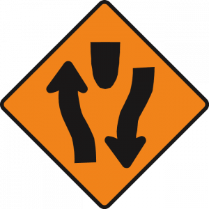 Start of central reserve or obstruction