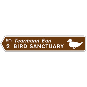 Tourist attraction direction sign